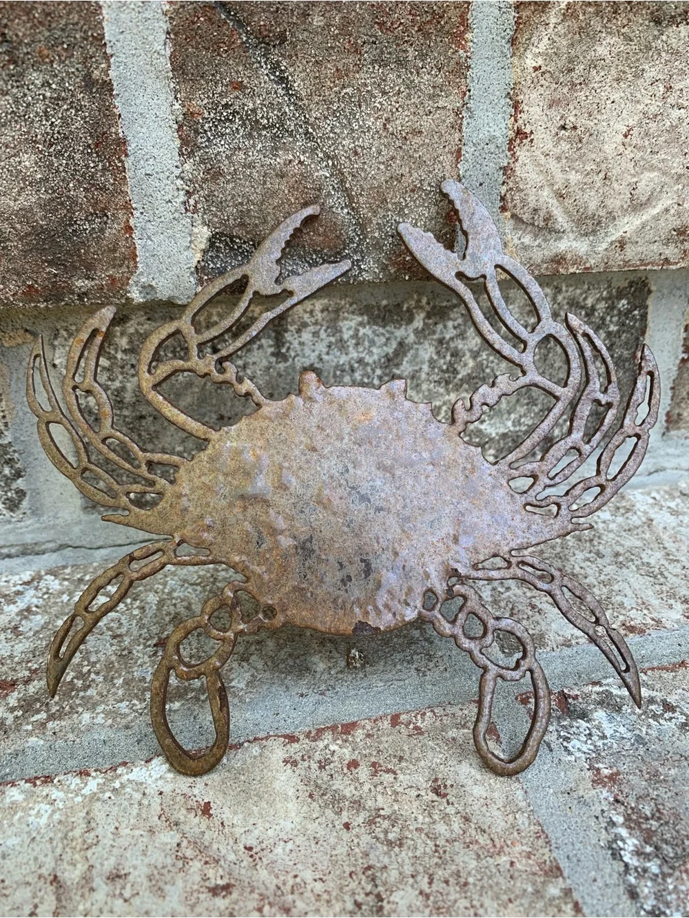 Rustic Coastal Metal Wall Art Set Crab Seahorse Starfish Beach Nautical Decor